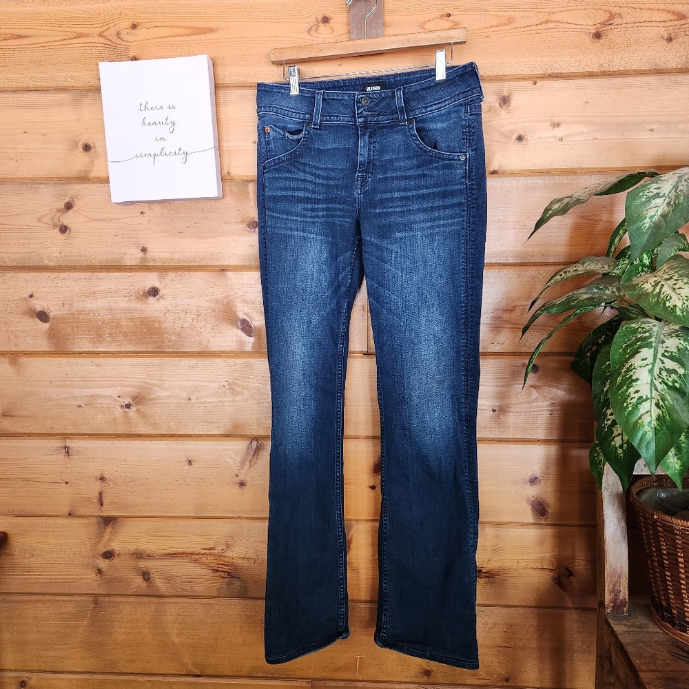 Hudson Signature Bootcut Jeans Mid Rise Flap In Ango Stretch Tall Sz 30(32) X33"